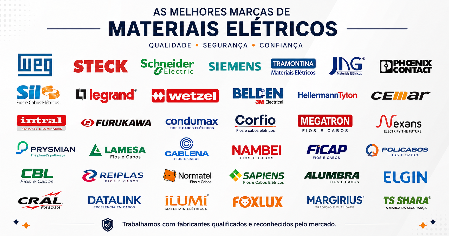Marcas fornecedoras de materiais elétricos