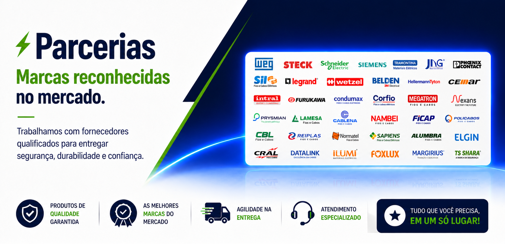 Marcas parceiras de materiais elétricos