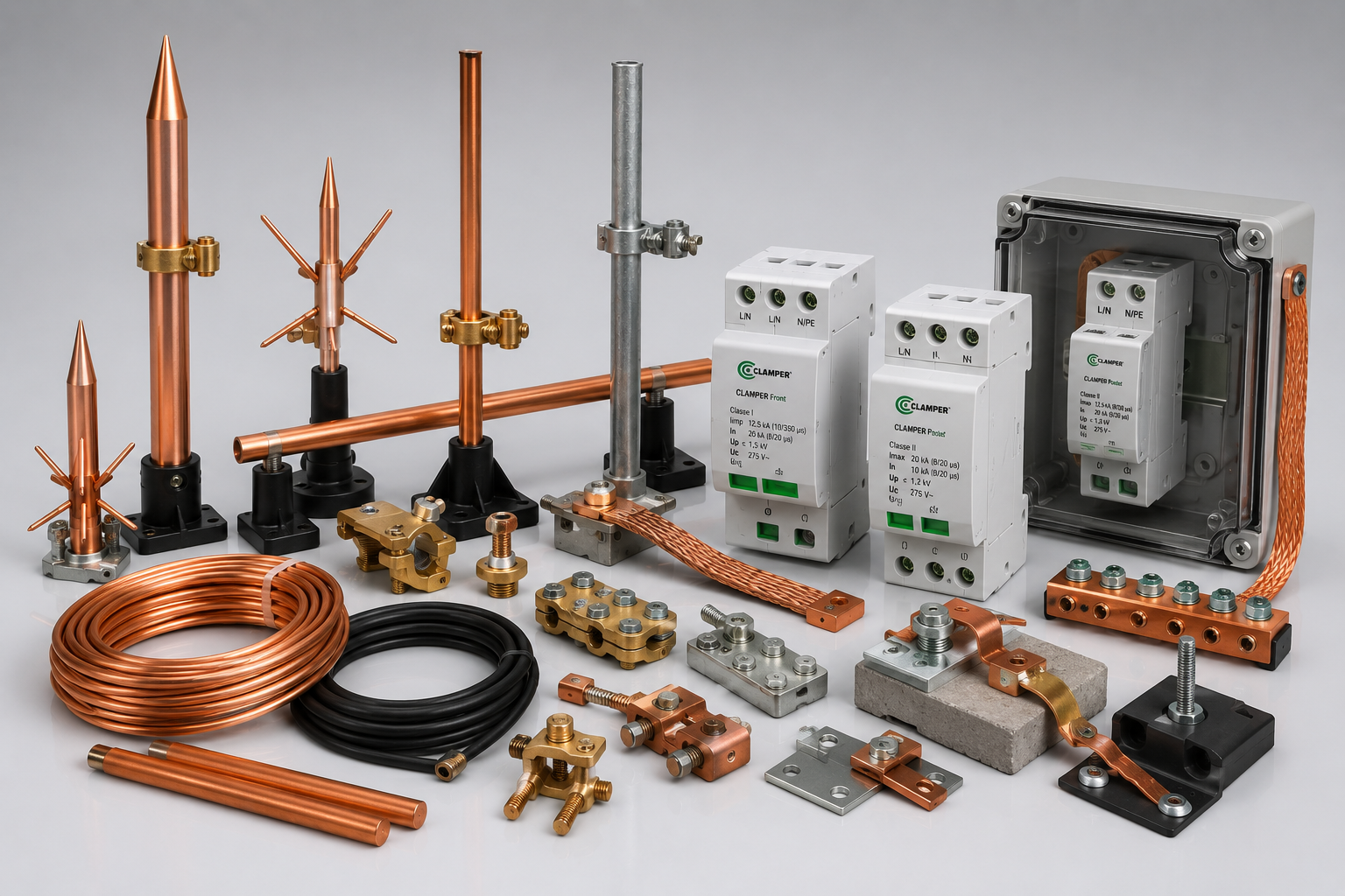 Materiais para SPDA, aterramento e proteção contra descargas atmosféricas